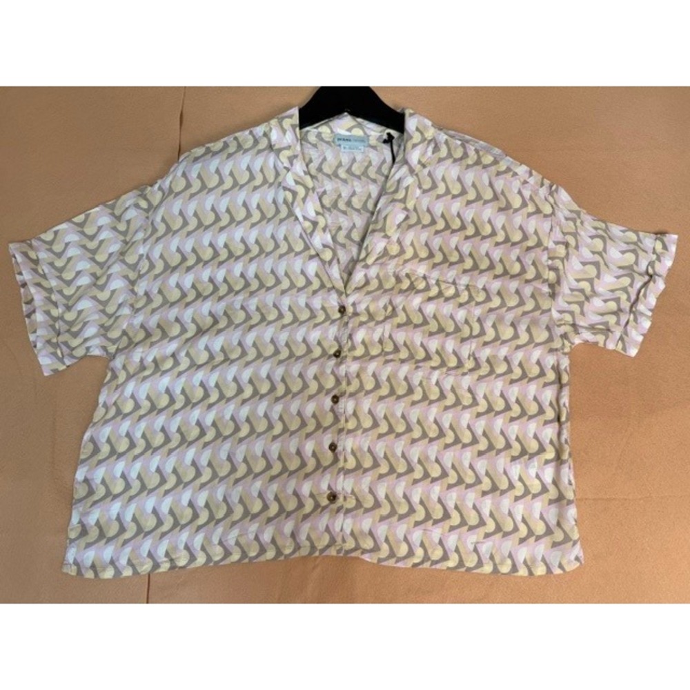 prAna Iguala Top Women's XL 100% Tencel - Modal Geometric Print Blouse
